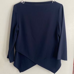 Tom and Linda Platt Matte crepe navy top US6 - NWOT